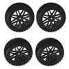 4 Pcs 1Celsius10 RC Off Road Tires 2 Front 2 Rear Round Stud Type Skin V Hole Hub High Grip RC Car Wheels