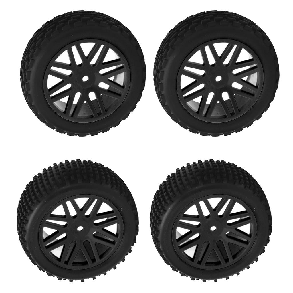 4 Pcs 1Celsius10 RC Off Road Tires 2 Front 2 Rear Round Stud Type Skin V Hole Hub High Grip RC Car Wheels