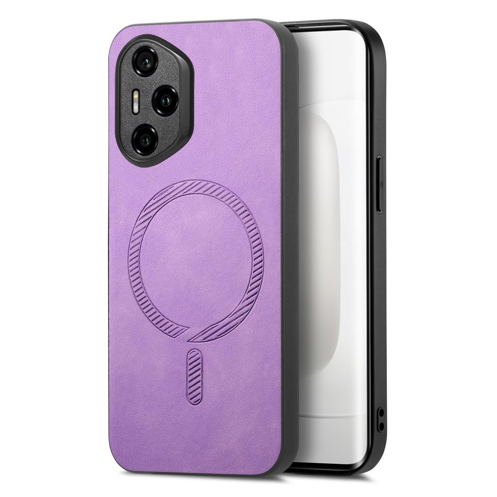 For Honor 300 Pro Leather Back Case Magnetic Case Skin-touch Phone Cover