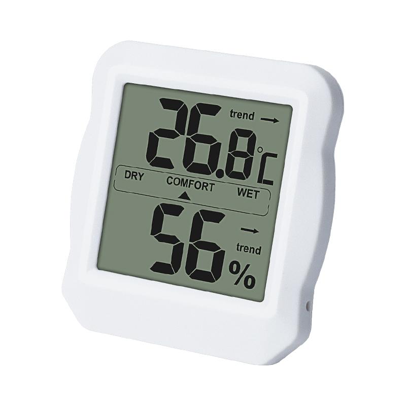 Mini Size Digital LCD Display Thermometer Hygrometer with Temperature and Humidity Changing Trends and Max Min Memory белый