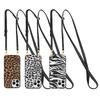 Crossbody Strap Leopard Zebra Print Case For iPhone 15 14 13 12 Mini 11 Pro Max Xs Xr X 16 PRO Plus SE2 Cord Chain Leahter Cover