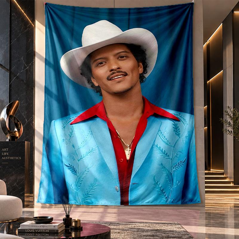 Wall Hanging Tapestry,Bruno Mars Printed Fabric Backdrop For Dorm Room Party Decoration