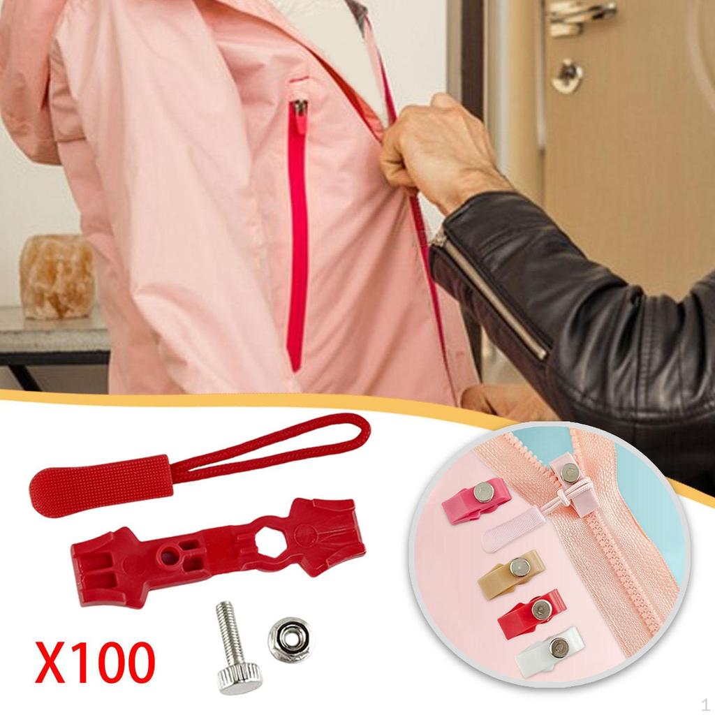 200 Pieces Jacket Zippers Zipper Repair Kit Backpack Replacement Pulls Zip Heads Reusable