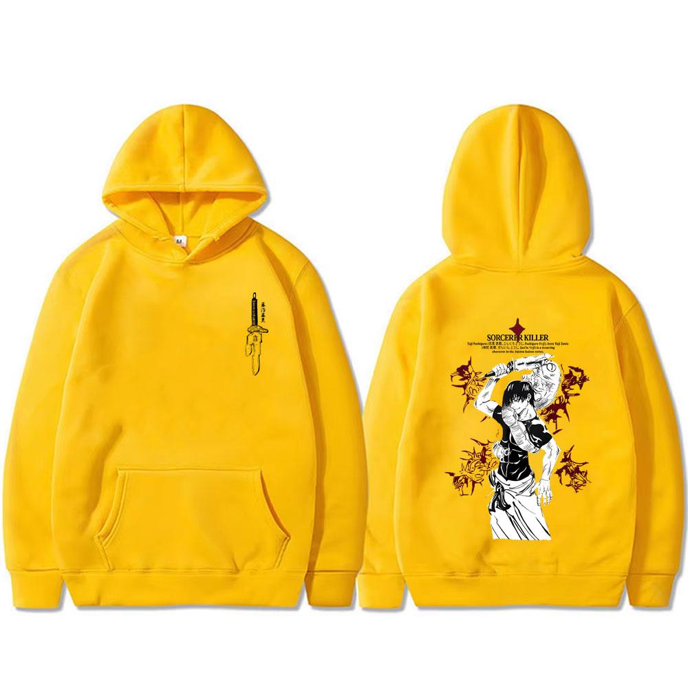 Anime Jujutsu Kaisen Fushiguro Toji Sorcerer Killer Hoodie Unisex Vintage Pullover Hoodies Male Manga Oversized Streetwear