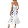 Dámské dlouhé plážové ležérní elegantní maxi šaty na špagetová ramínka s květinovým vzorem, decentní splývavé bohémské šaty