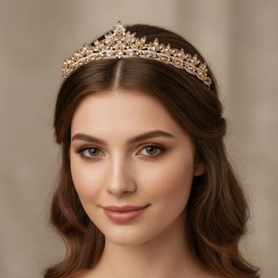 Elegant Baroque Queen Tiaras Gorgeous Rhinestone Tiara Bridal Wedding Headwear  Bridal Celebration