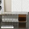 Transparent Acrylic Desktop Storage Box Cosmetic Organizer Plastic Rectangular Home Organization Tool Divided Lid Storage Box
