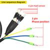 Bicycle To Electric Bike Conversion Motor Adapter Cable with Female Connector 6 Pin Hall Sensor and 3 Pin Phase