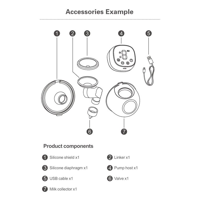 All-in-one Wireless Portable Electric Breast Pump with Strong Suction and Fully Automatic Milking Machine