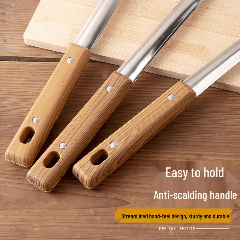 ZISIZ Stainless Steel Kitchen Utensil Set with Wood Grain Handle
