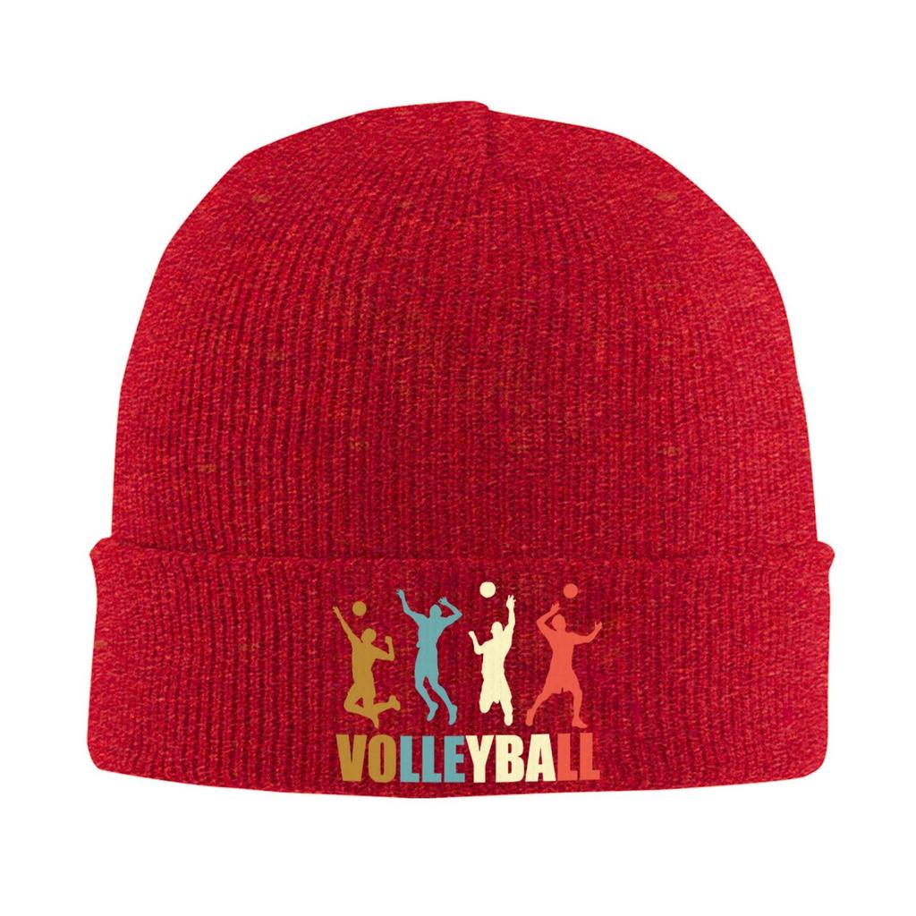 Vintage Style Volleyball Tri Blend Bonnet Hats Hip Hop Hats for Unisex Unisex Winter Keep Warm Skullies Beanies Caps