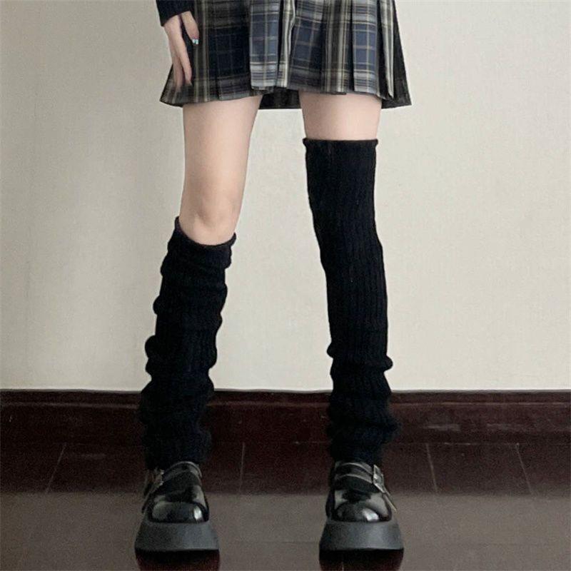 Women's Spring & Autumn Vertical Striped Knit Mid-Calf Socks - Warm, Stylish, Lolita JK Fashion