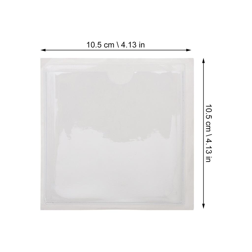 10Pcs Clear Index Card Pockets Self Adhesive Label Holders Protective Transparent Card Organizers for Library Office Warehouse