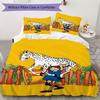 Pippi Langstrumpf Muster Bettwäsche Steppdecke Set Bettbezug Kissenbezug Heimdekoration Geburtstagsgeschenk (1*Bettbezug + 2*Kissenbezug ohne Füllung)