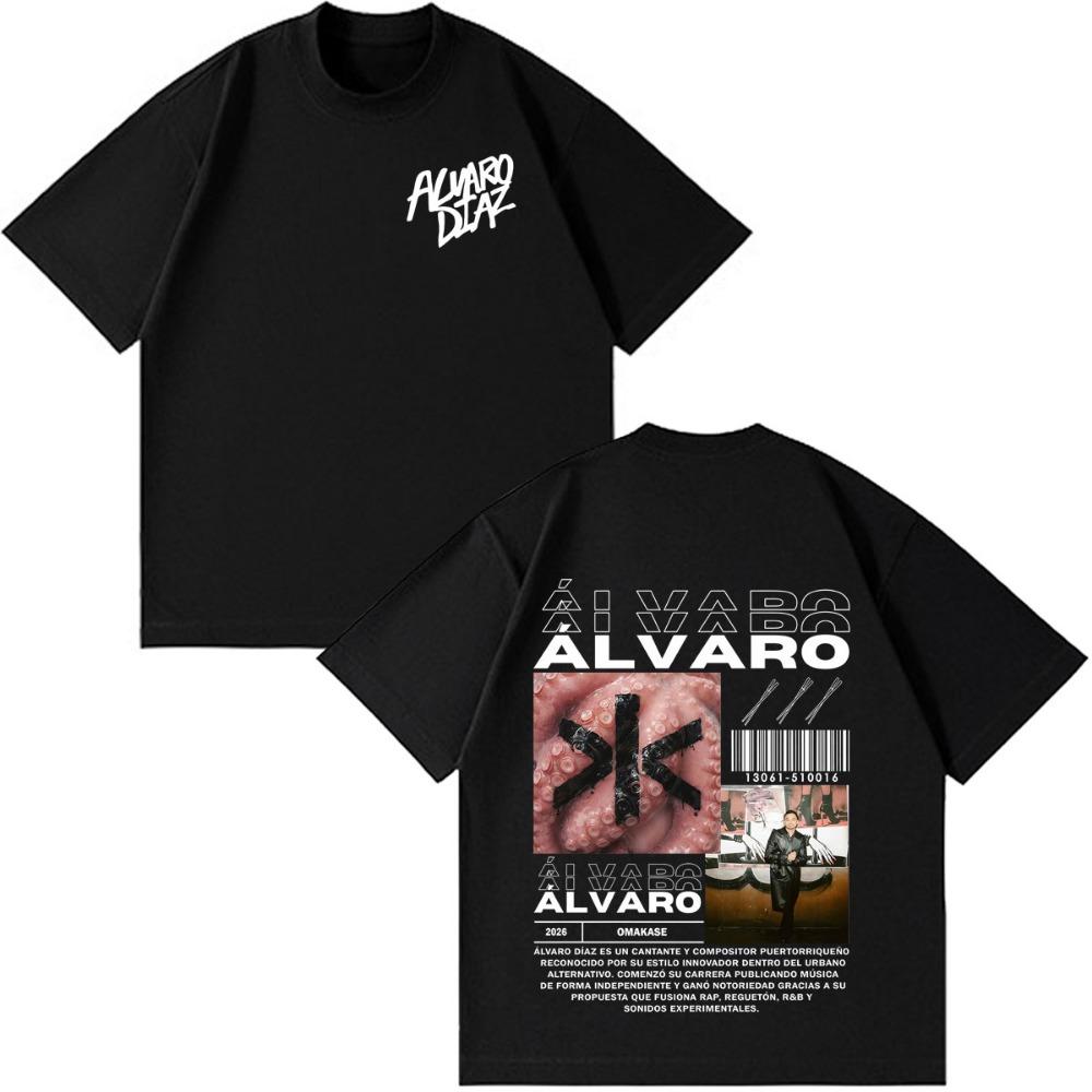 Alvaro Diaz Omakase Album 2026 Tour Merch Tees Men Women Hip-hop T-shirt Short-sleeved Cotton Casual Loose Gothic Punk T-shirts
