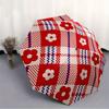 1pc Floral Checkered Automatic Folding Umbrella, 8-Rib Sturdy Canopy, Portable Travel Umbrella for Outdoor Use