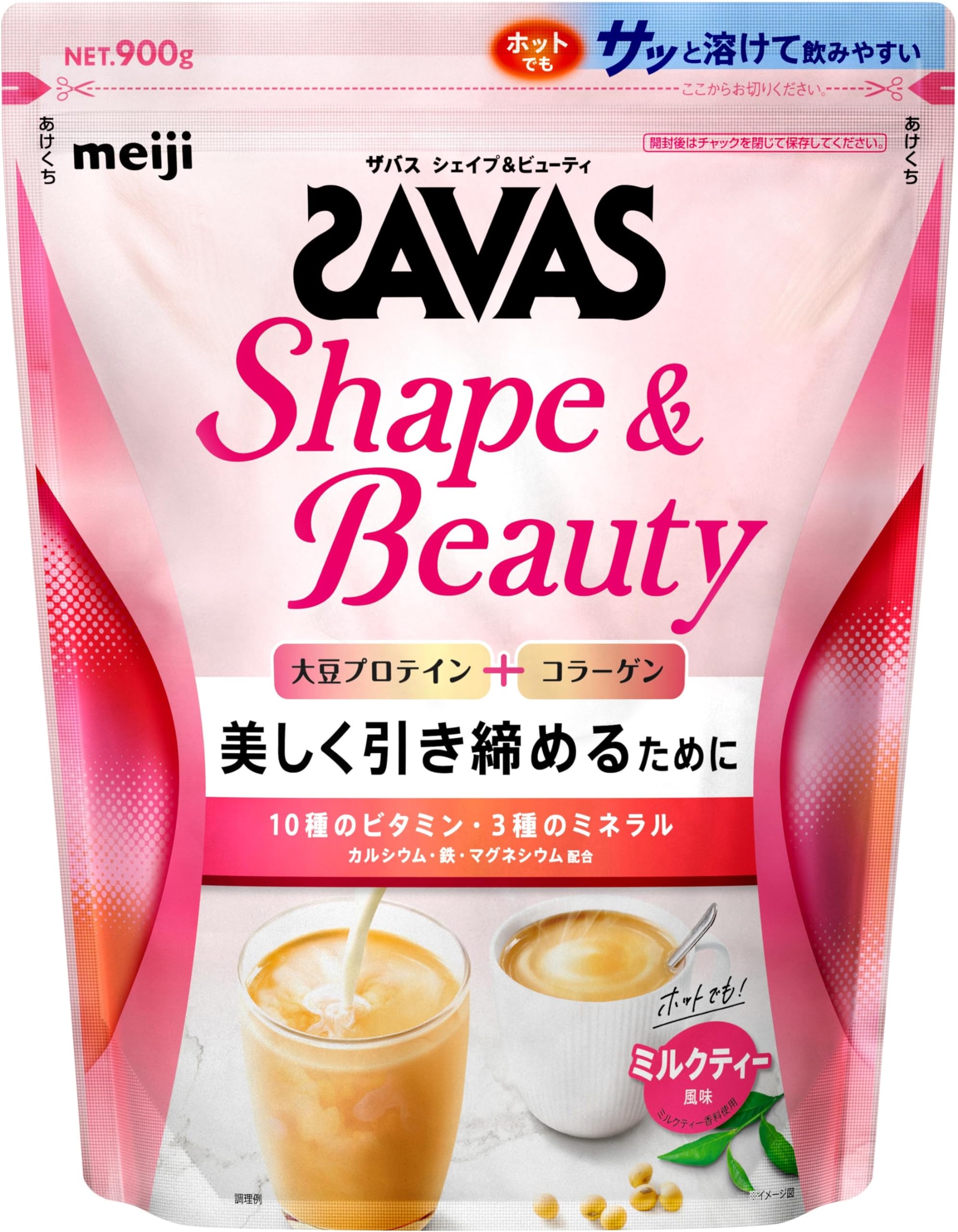 

SAVAS Shape Beauty молочный чай со вкусом 900 г протеин соевый Meiji &