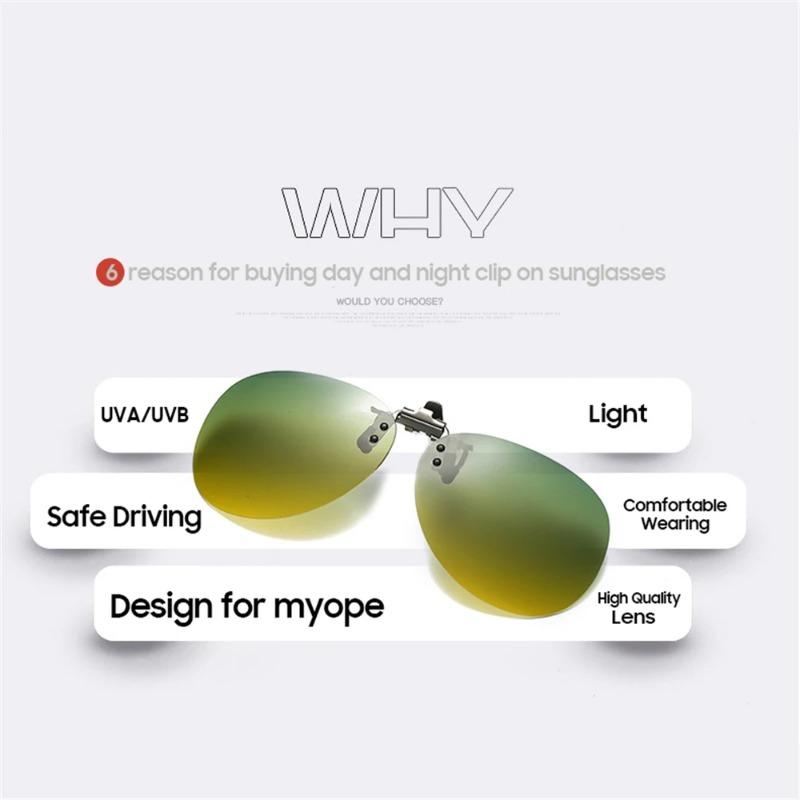 Non-polarized Vintage Clip On Flip Up Sunglasses Women Men Clip Use Day and Night Glasses Driving Fishing Outdoor Sports Sun Glasses