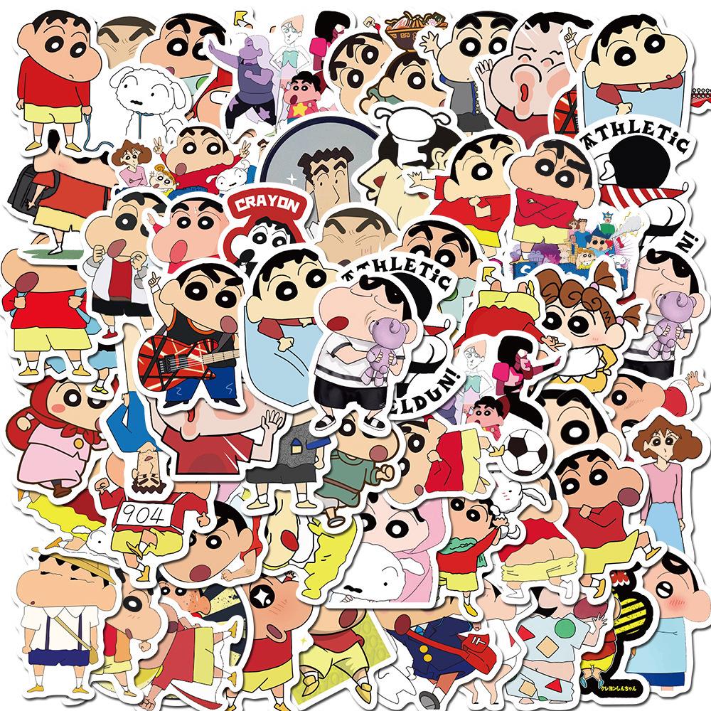 50 Cartoon Crayon Shin-chan Waterproof Stickers for Laptops, Suitcases, or Guitars