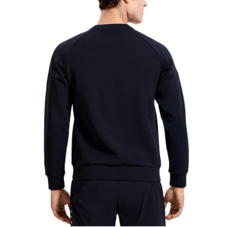 FILA Athletics Embroidered Logo Basic Simple Tennis Sports Knit Pullover Long Sleeve Sweatshirt Men sweatshirt Dark-Blue A11M313207F-NV