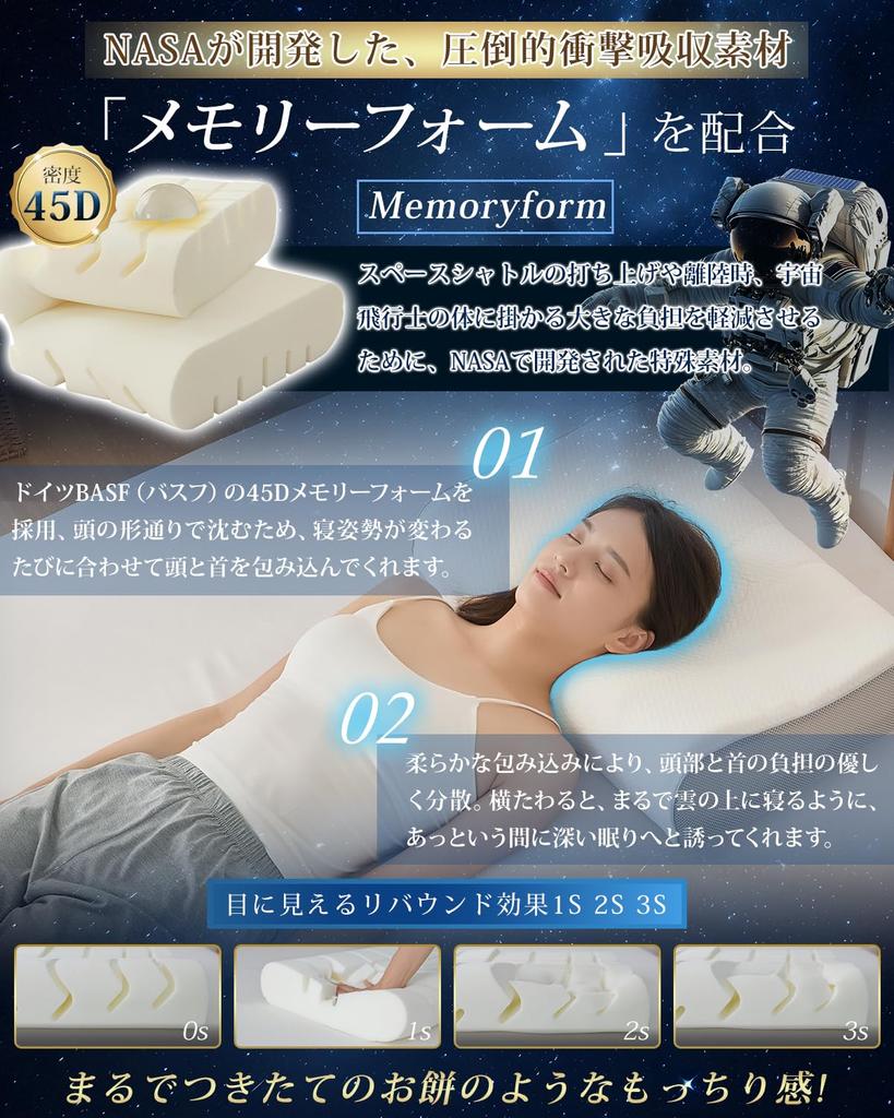 Fuwawa Pillow, Neck Pain Relief, Memory Foam Pillow [CNC-Cut Air Motion Pillow], Side Sleeper, Neck Stabilization, Neck Fit, Easy Turning, Made with