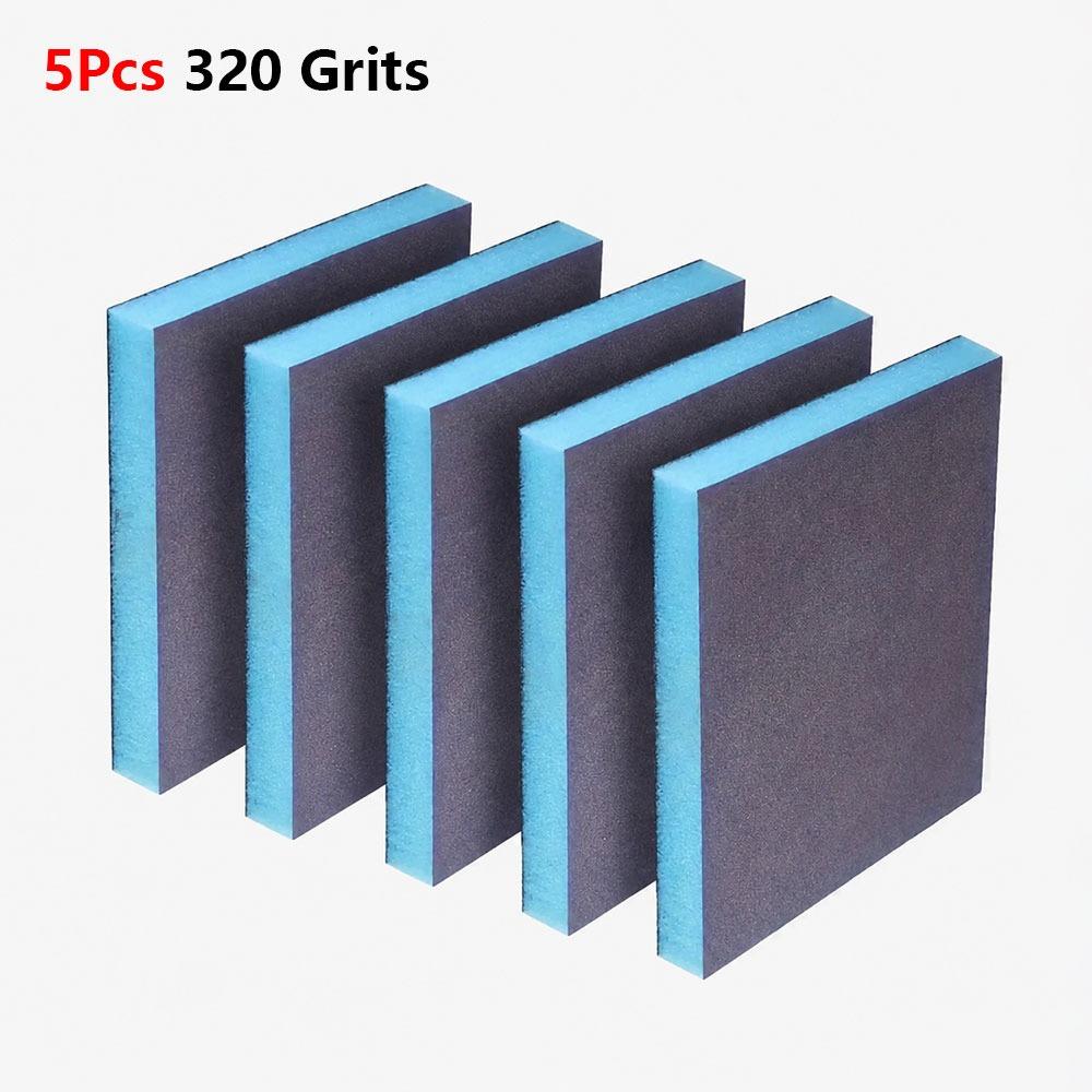 5Pcs 60-320 Grits Sanding Sponge Blocks  For Wood Metal Glass Furniture Drywall