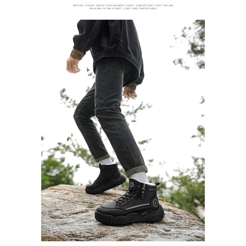 Men's Winter Warm-Lined Thickened Waterproof Anti-Slip Cotton Boots With Thick Sole.