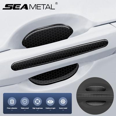 Car Door Bowl Handle Anti-collision Sticker Reflective Sticker Safety Decoration Black Reflective Strip