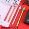 4/ 20 PCS Cartoon Christmas Theme Water Based Pen 0.5mm Black Funny Novelty Santa Claus Design Good Quality Student Essential Back To School