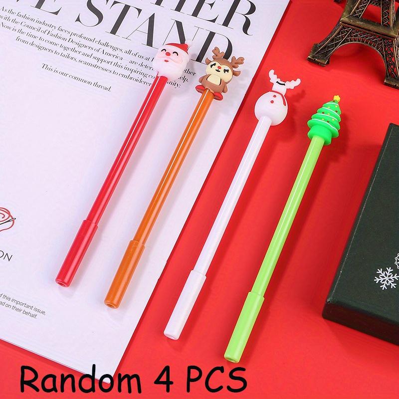 4/ 20 PCS Cartoon Christmas Theme Water Based Pen 0.5mm Black Funny Novelty Santa Claus Design Good Quality Student Essential Back To School