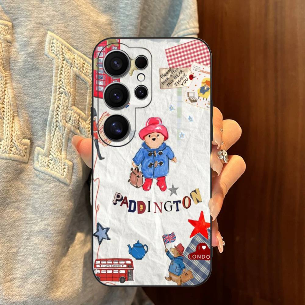 Cute P-Paddingtons Bear Phone Case For Samsung S 24 Fe 25 Ultra Plus 20 Lite 21 30 22 23 24 22 Ultra 5G Fundas