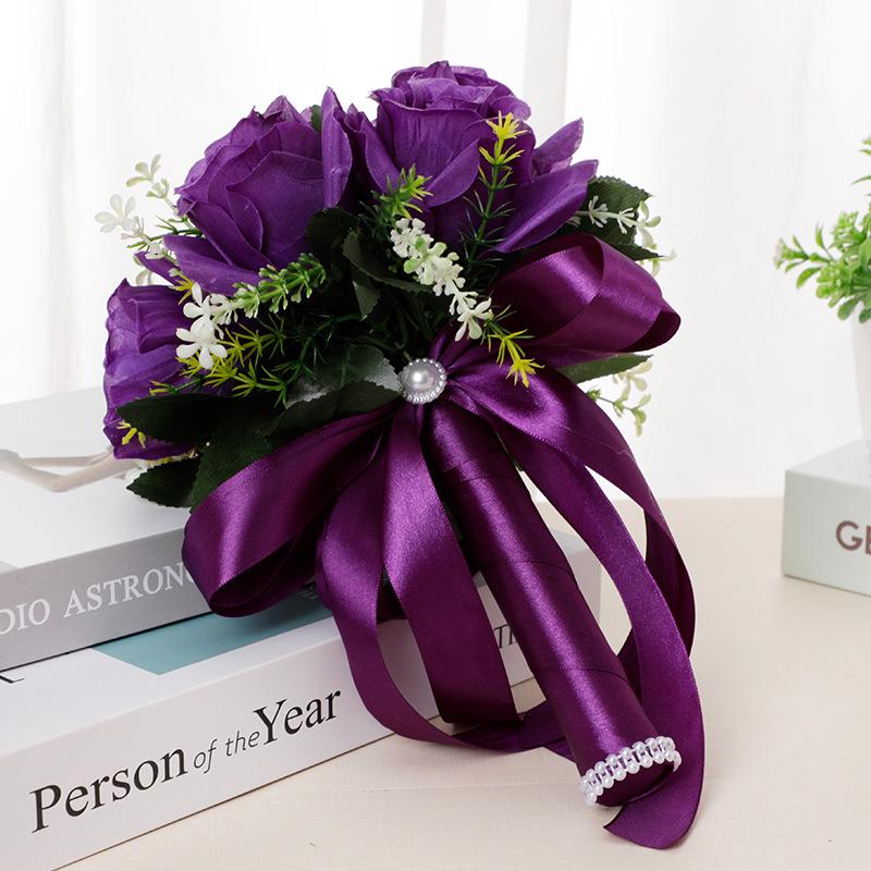 Cross-Border Rose Bouquet for Western Weddings: Handheld Bridal & Bridesmaid Flowers