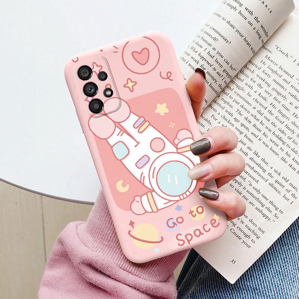 Phone Case Space Astronaut Star Pattern For Samsung Galaxy A53 A52 A32 S9 S10 Plus S10e Note 10 Lite Silicone Shockproof Cover
