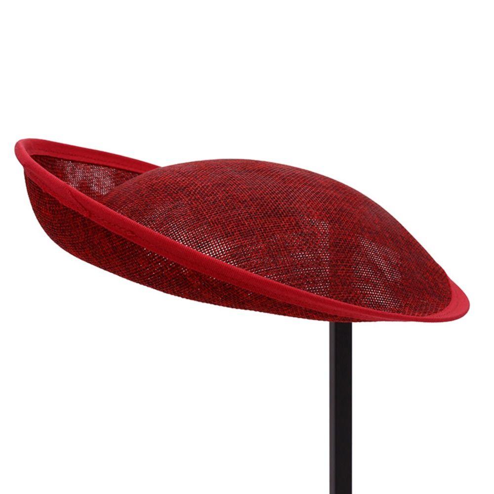 

DIY Мілінерія Коктейльний Головний Убір Весільний Капелюх-Таблетка Заготовка Французький капелюх Жінки Леді вина червоного кольору