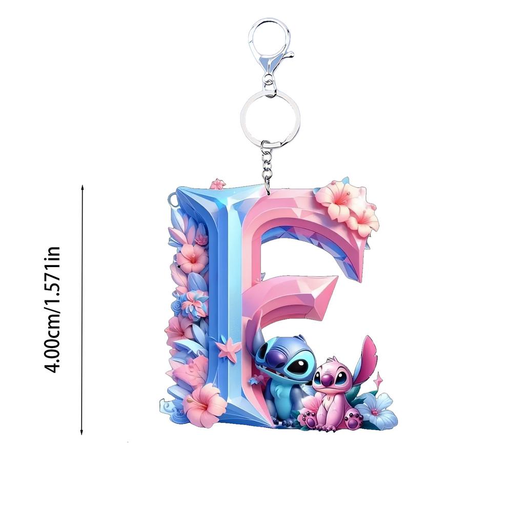 stitch acrylic cute keychain cartoon flat 2D stilt English letters ornament doll cartoon birthday gift halloween