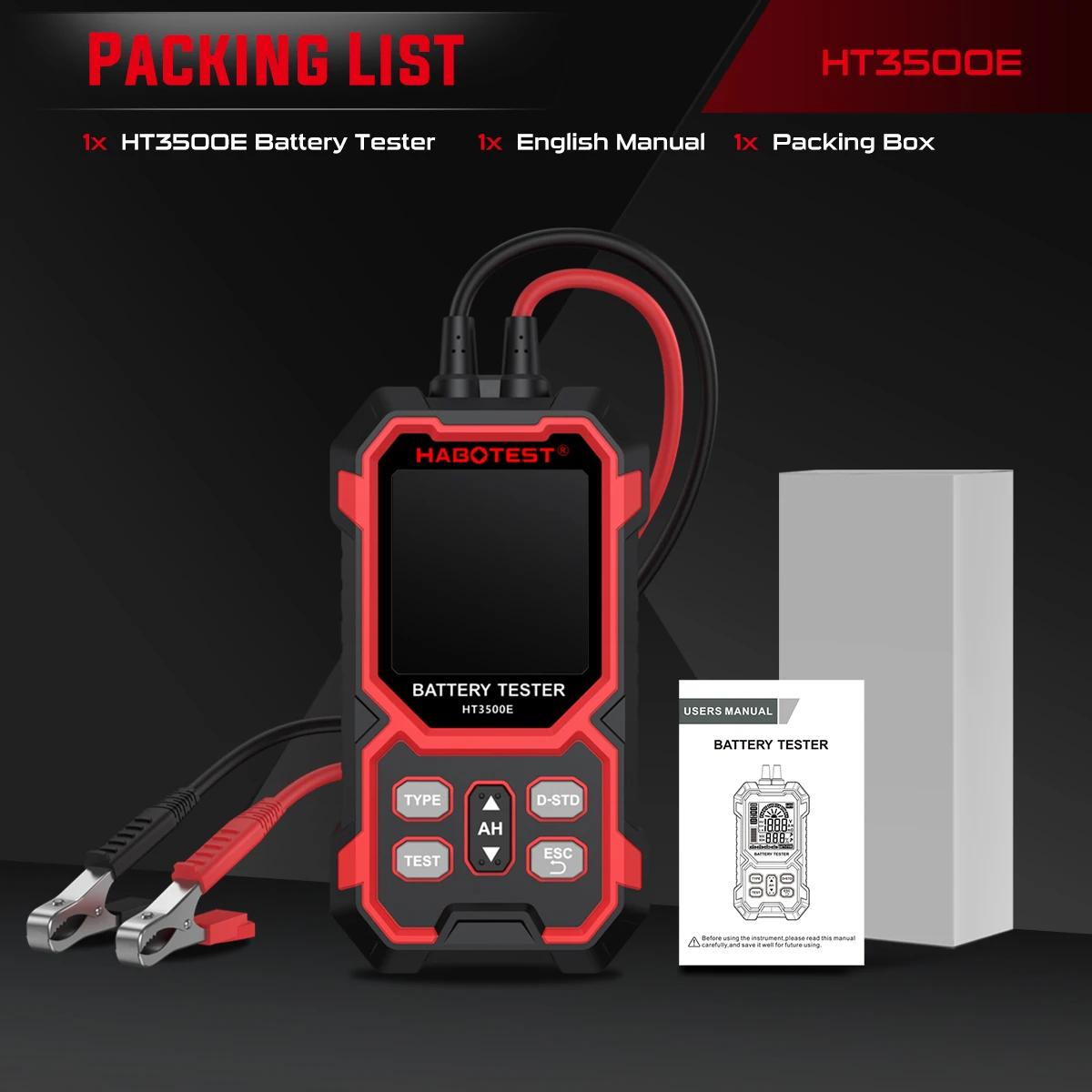 

HT3500E 12V 24V Battery Tester Color Screen Car Lithium Battery Test Lead Acid Battery Analyzer Internal Resistance Tester