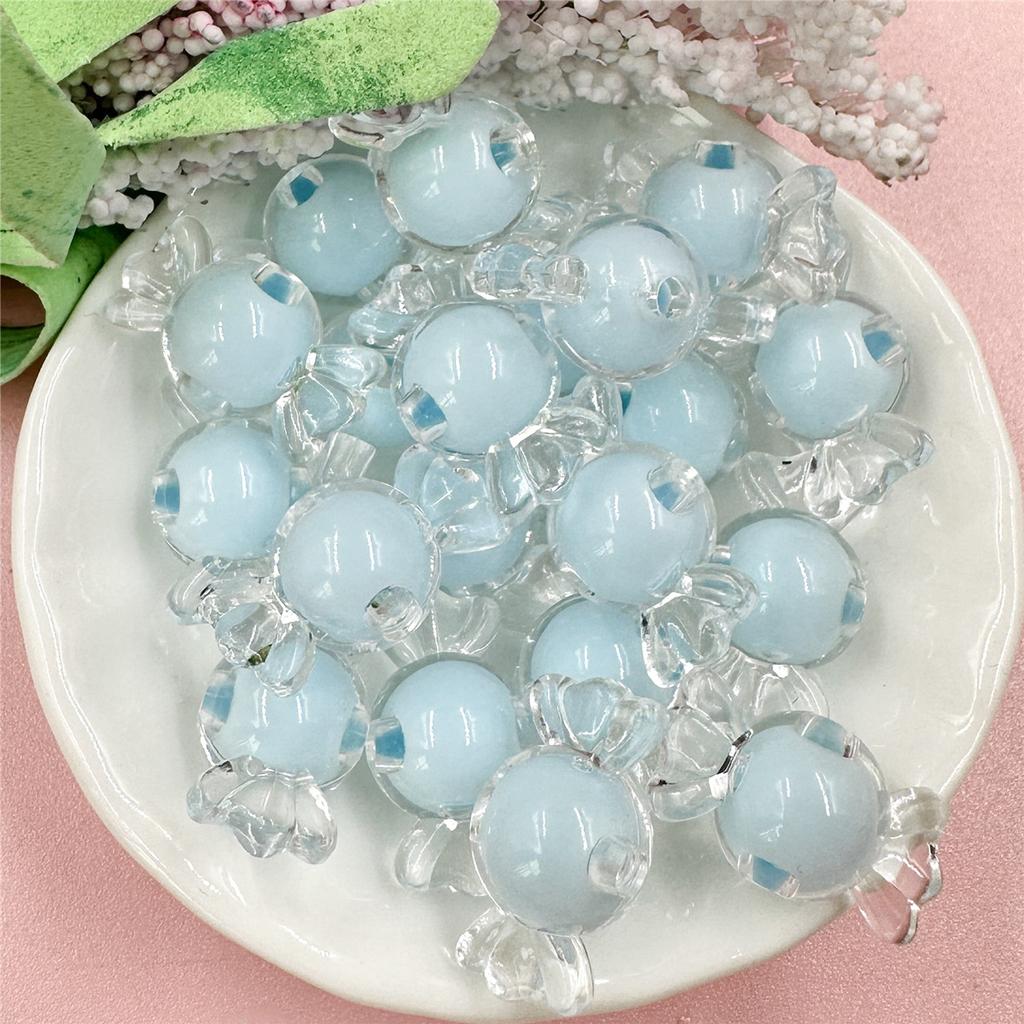 20pcs 11.5*21.3mm Acrylic Transparent Candy Loose Beads DIY Hair Rope Bracelet Jewelry Accessories