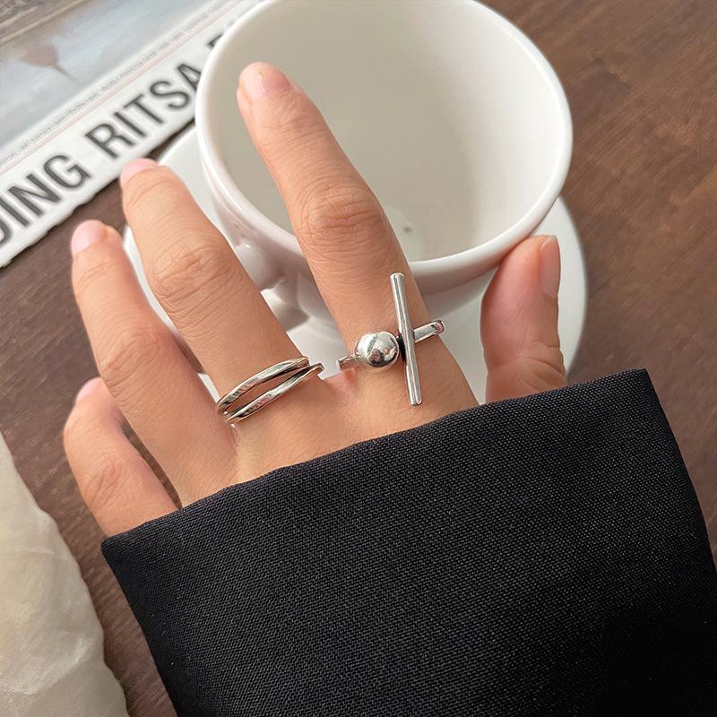 Lan Zhi 925 Sterling Silver Irregular Open Ring for Women - Non-Fading Index Finger Jewelry
