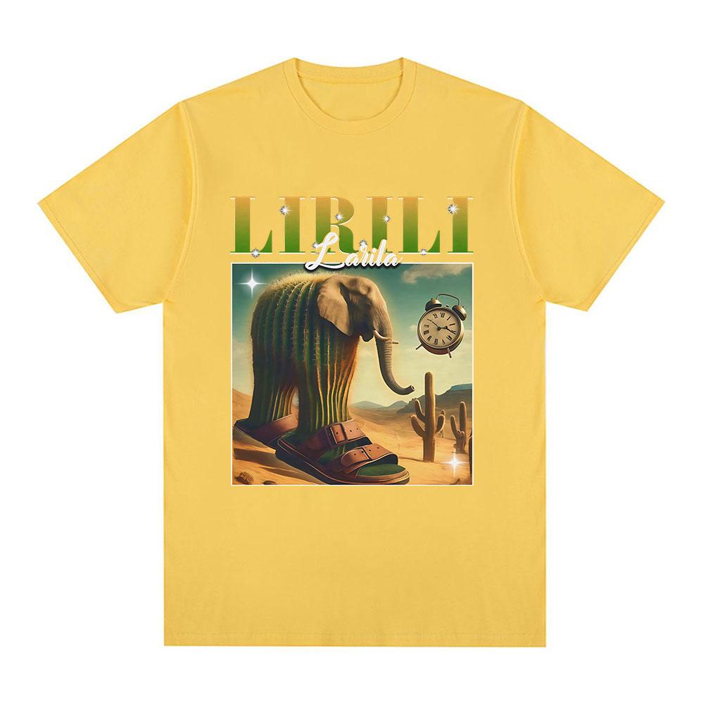 Lirili Larila Funny Italian Brainrot Meme Graphic T Shirt Men's Women Clothing Fashion T Shirts Casual Cotton T-shirt Streetwear