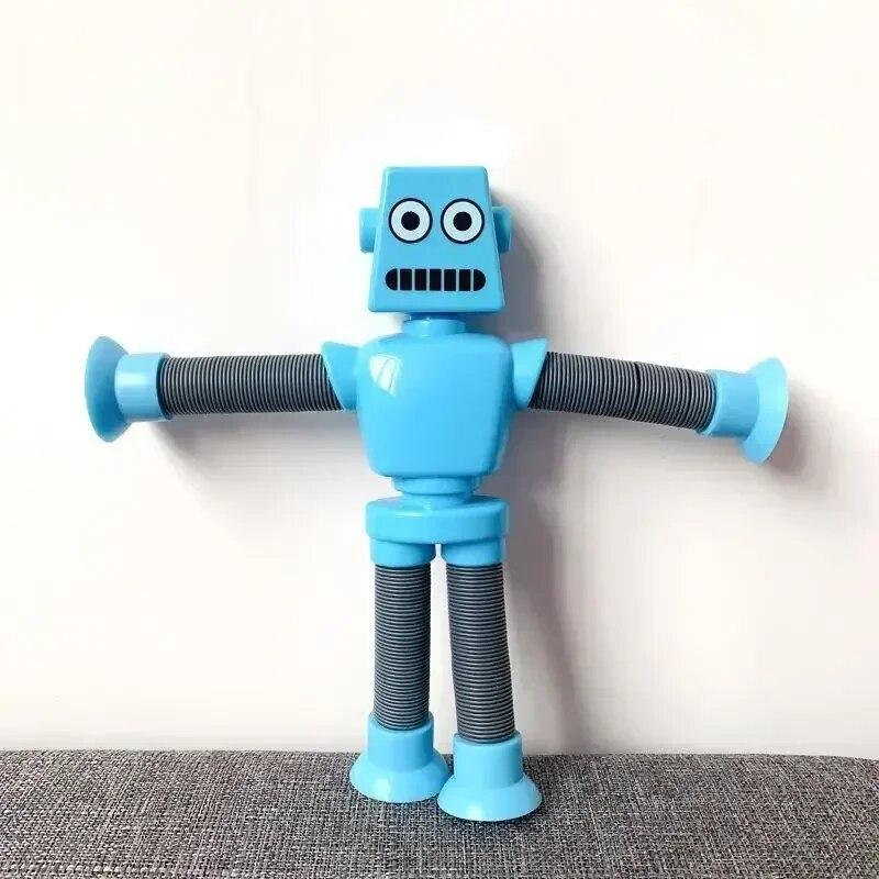Robotická logická hračka s natahovací trubicí Novinka Dekompresní Kreativní kreslená přísavka Pružiny Teleskopické hračky ve tvaru robota Dětské dárky