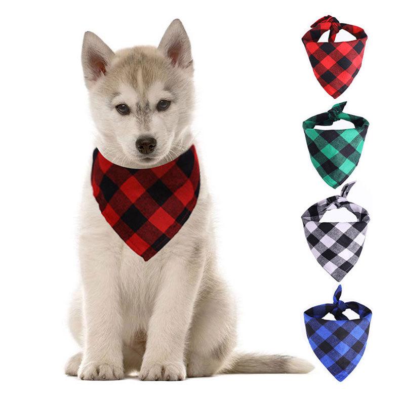 Plaid Cotton Pet Bandana Bib for Cats & Dogs