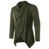 Men Autumn Shirt Vintage Long Sleeves Solid Color Asymmetrical Cardigan Warm Shawl Collar Medieval Breathable Men Autumn Tops for Daily Wear