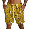 Men Casual Drawstring Shorts Lightweight Quick Dry Five Inch Relaxed Fit with Print Design for Everyday Wear