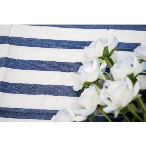 100% Cotton Placemats, Stylish, Scandinavian, Western-Style, Restaurant-Style, Non-Slip, Friction-Resistant, Gorgeous Blue Gingham Stripe Pattern, Mac
