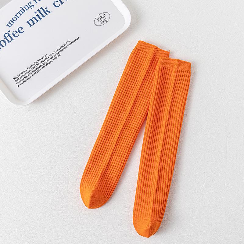 Kinder Kniestrümpfe im koreanischen Stil, einfarbig, Frottee - Mittel & Groß Mädchen Geruchsresistent, Atmungsaktiv