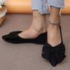 Women Flats Bow Pointed Toe Shoes Female Suede Walking Dress Shoes  Spring Fashion Casual Sandals Shallow Zapatillas Mujer