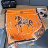 Autumn and winter new horse picture jacquard contrasting color double-sided imitation cashmere scarf personalized advanced soft breathable warm