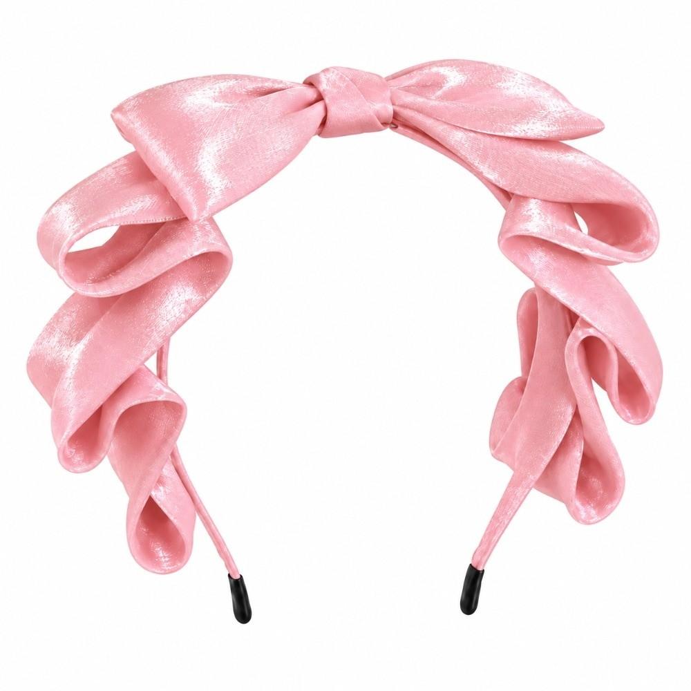 Organza Lolita Headband Big Bow Ribbon Headpiece Korean Style Ruffled Hair Band  For Women