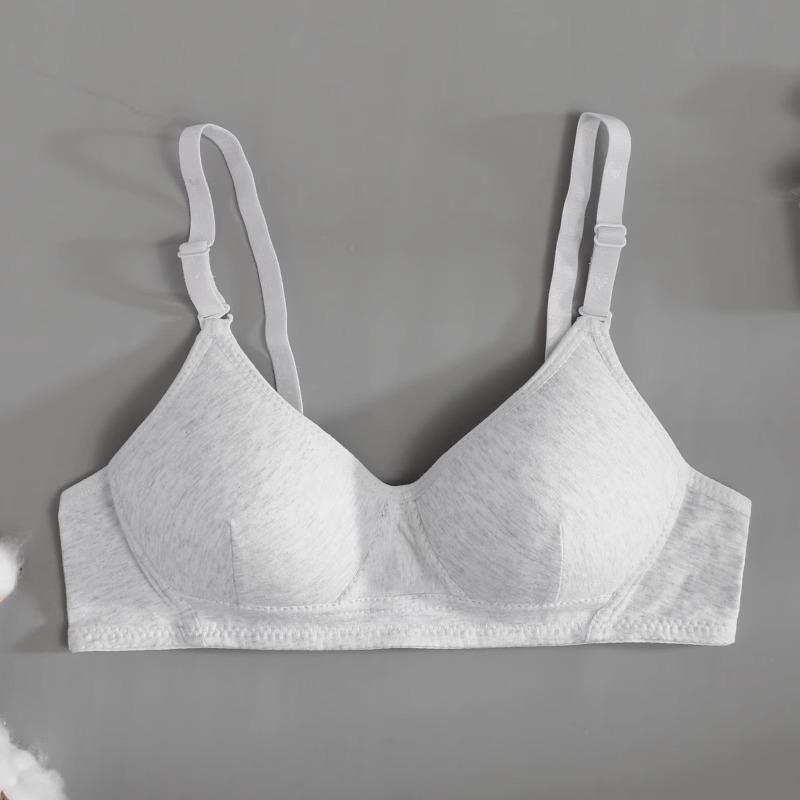 Teen Girls' Pure Cotton Push-up Bra for Small Busts - Thin Style, Cross-border Design