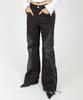 DARLING, YOU'RE BAD Leather Point String Pants #Black